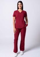 Maroon scrub set women