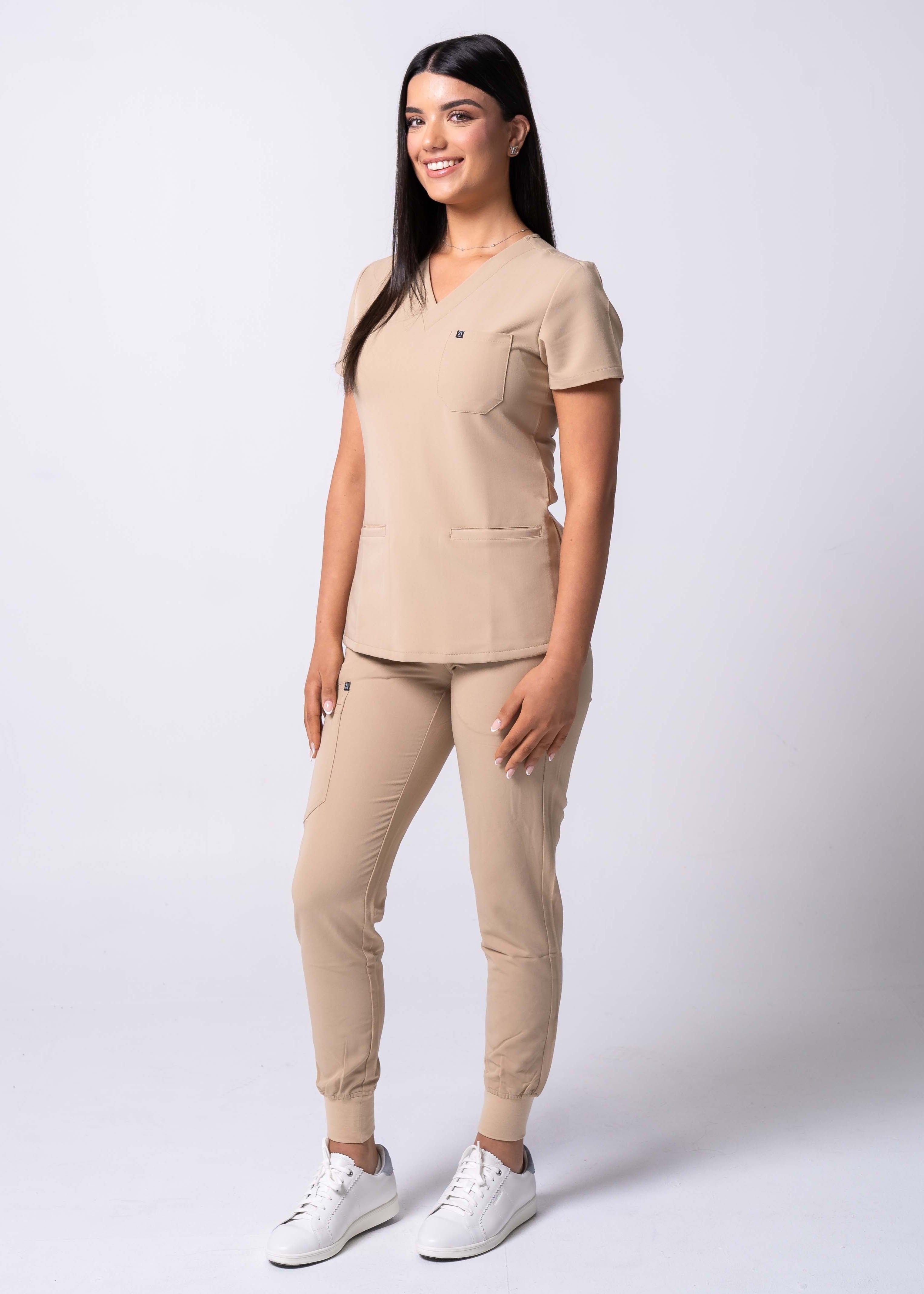 Nude beige jogger pants
