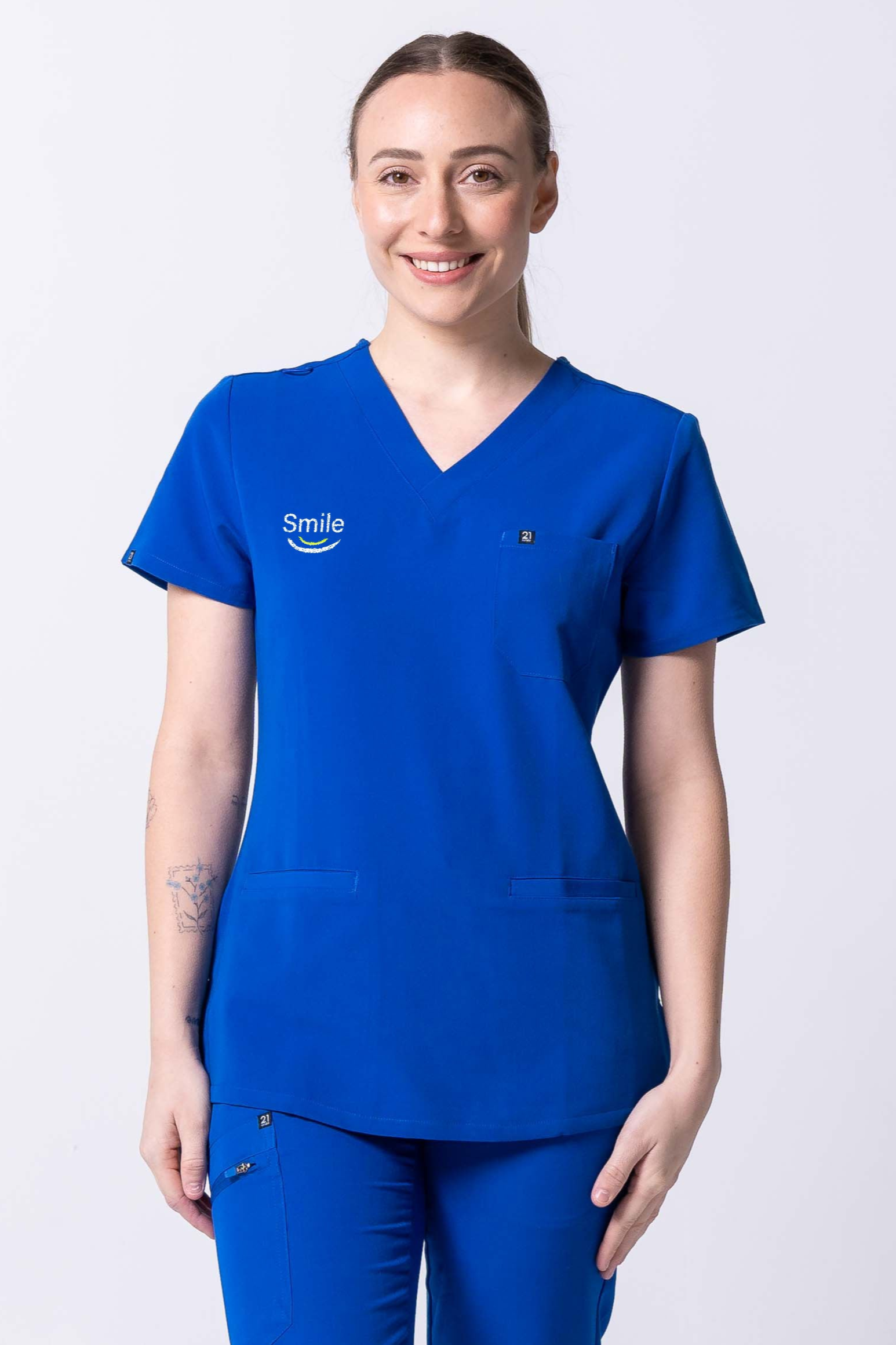 Embroidery scrubs