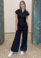 Black wide leg scrubs
