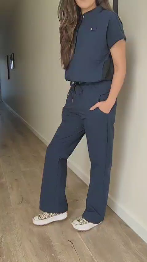Navy professional scrub top