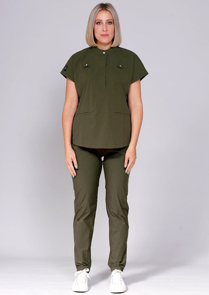 Khaki Olive womens scrub and pant