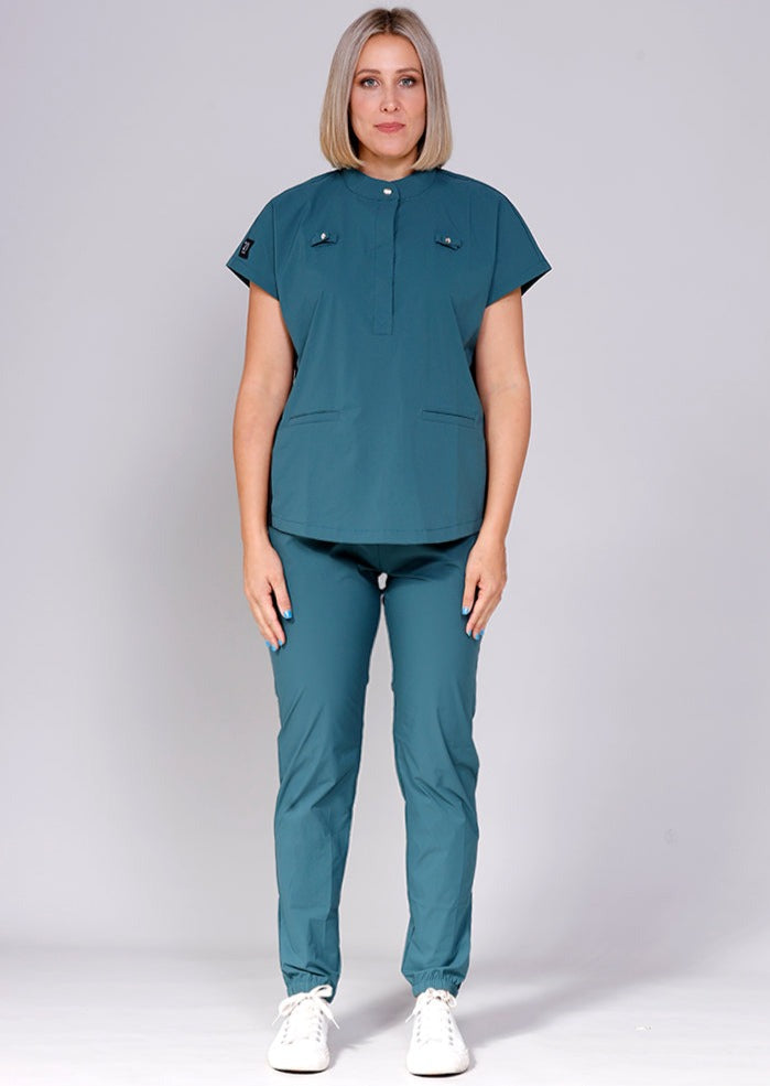 Teal Funky Scrubs Top & Pant Set