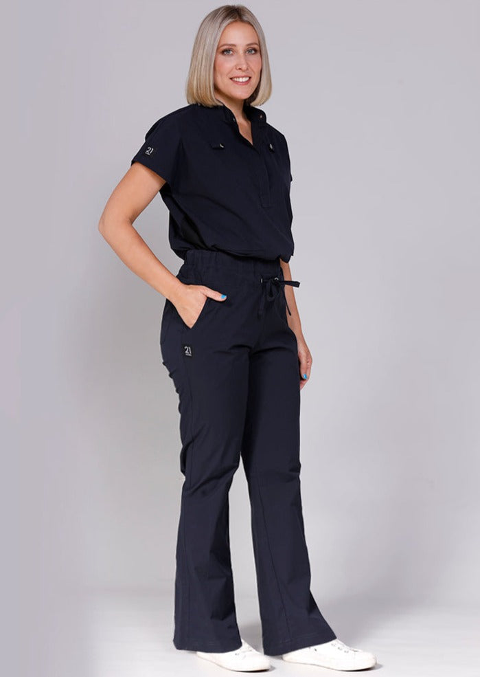 Navy Women's Tucked In Scrub top and pant