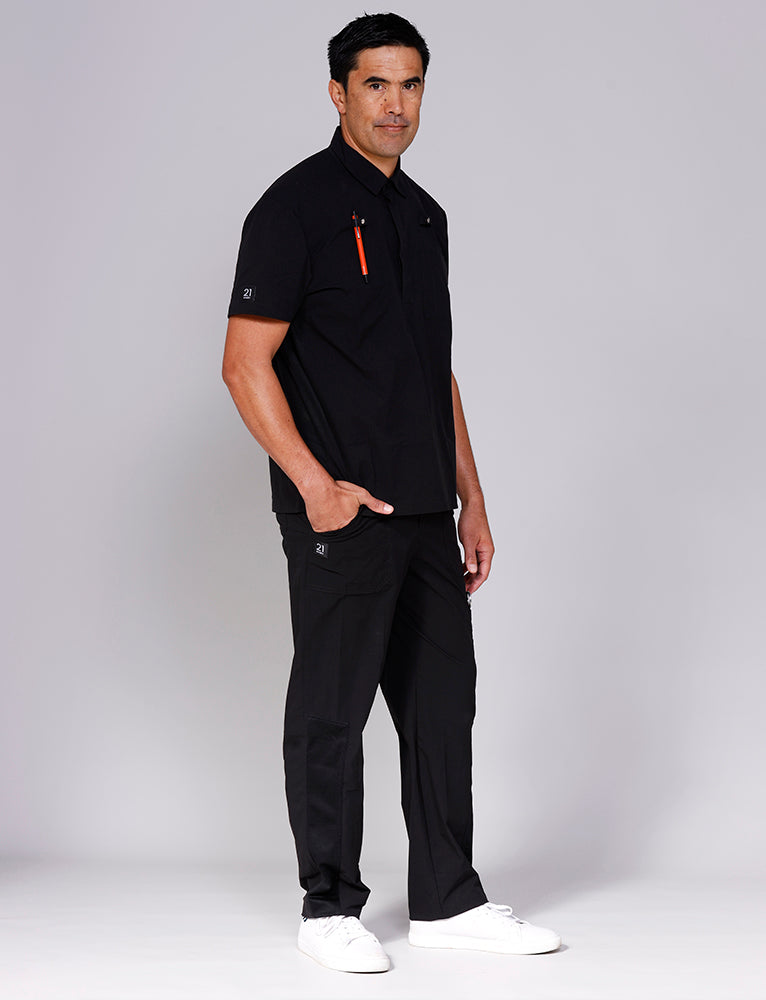 Black mens scrub top and pant