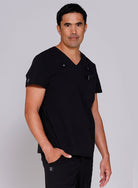 Black Mens V-neck scrub top