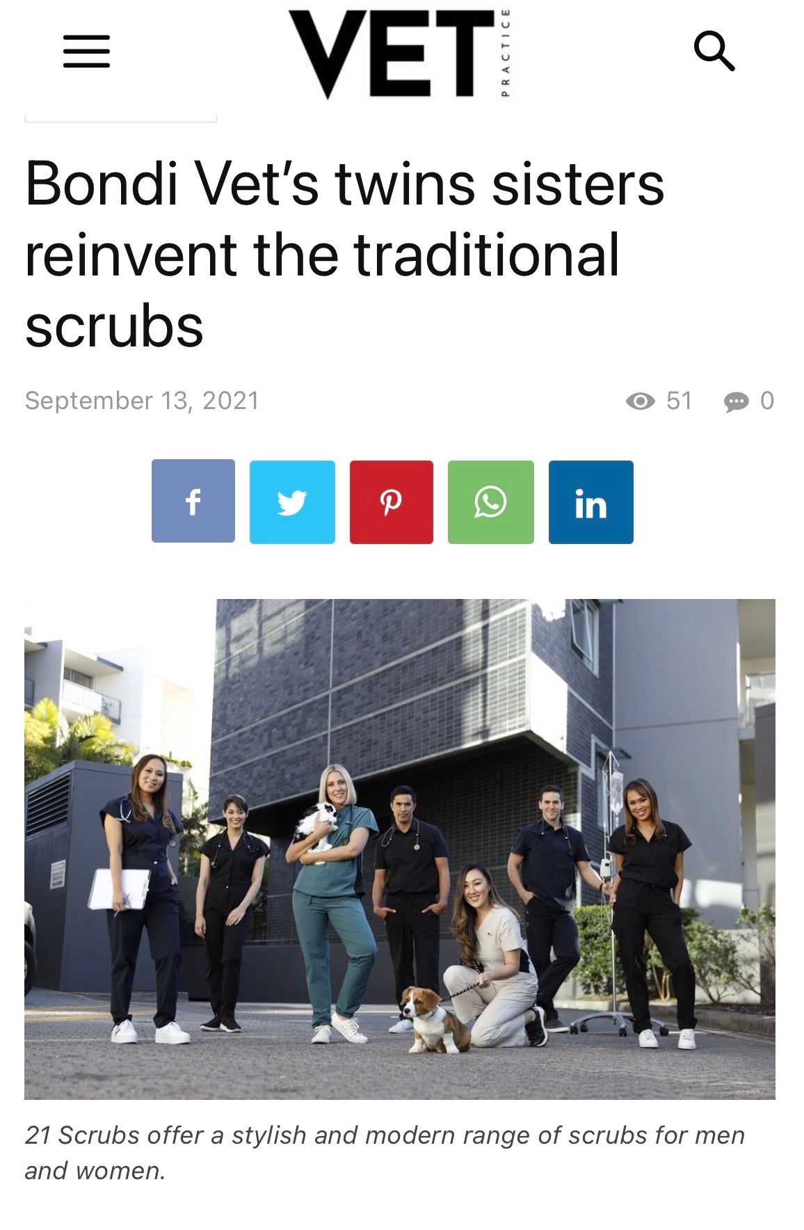 Bondi Vet’s twins sisters reinvent the traditional scrubs