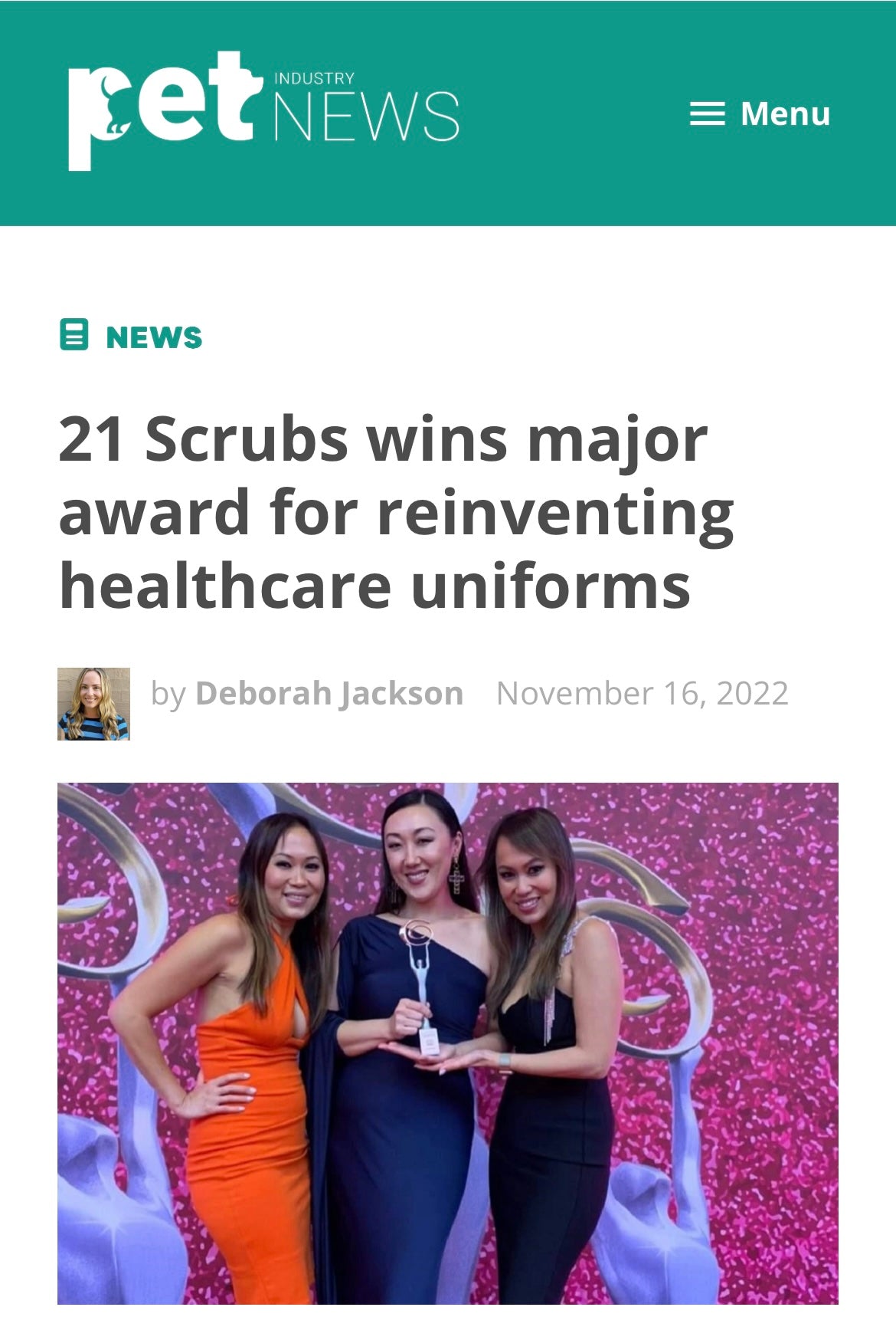 Award-winning pet industry scrubs