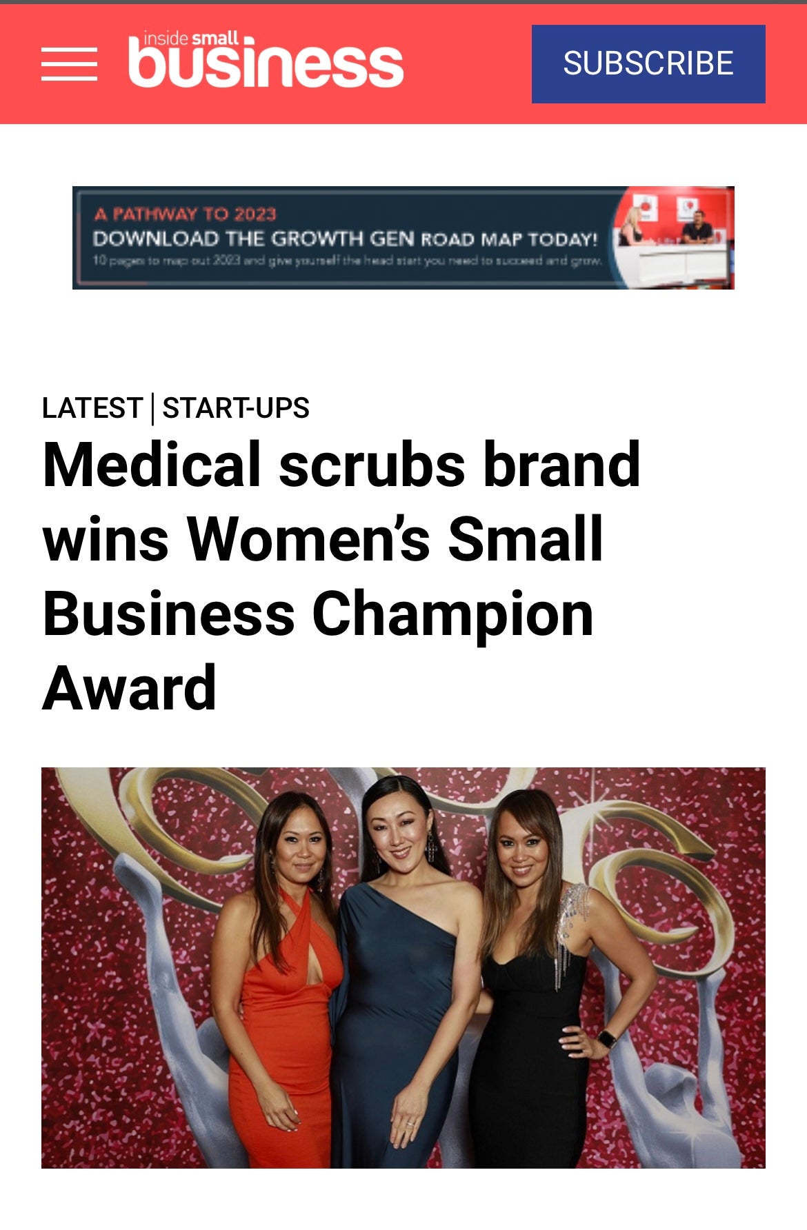 Medical scrubs brand wins Women's Small Business Champion Award
