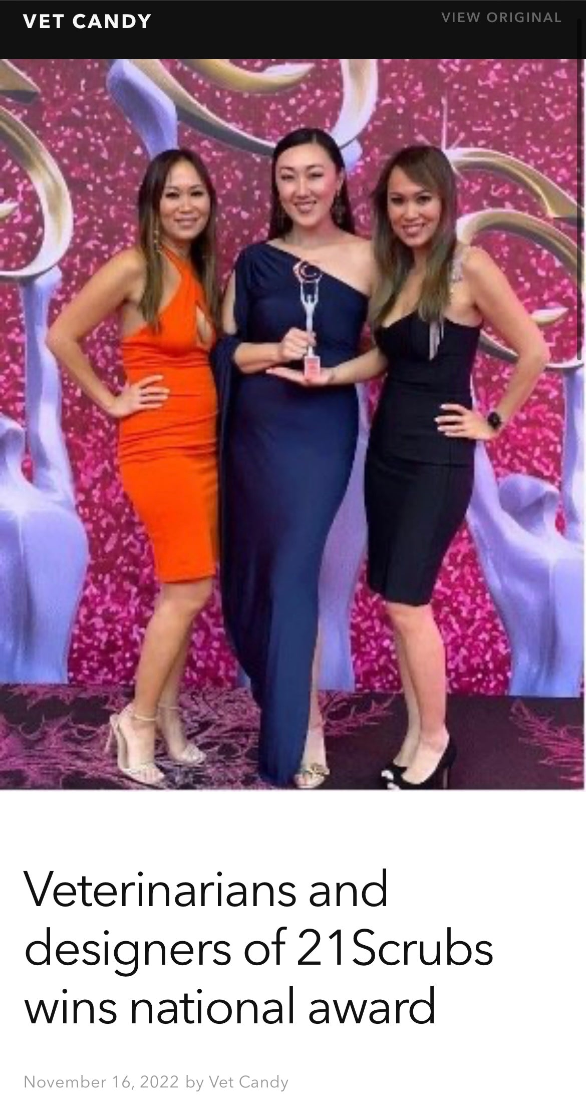 Veterinarians and designers of 21Scrubs wins national award