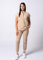 Cuffed beige nude pants