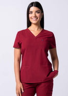 Burgundy scrub top