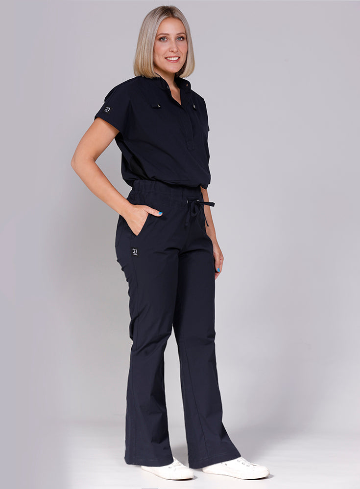 Navy Women's Tucked In Scrub top and pant